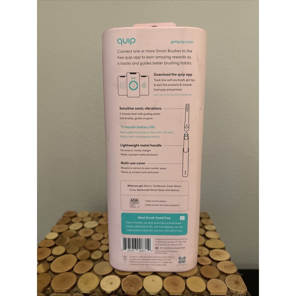 New quip Smart Electric Toothbrush All-Pink Metal Bluetooth Soft Brush Head - Picture 5 of 5